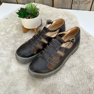 Giraudon New York | Vented Buckle Brown Leather Shoes Size 40EU